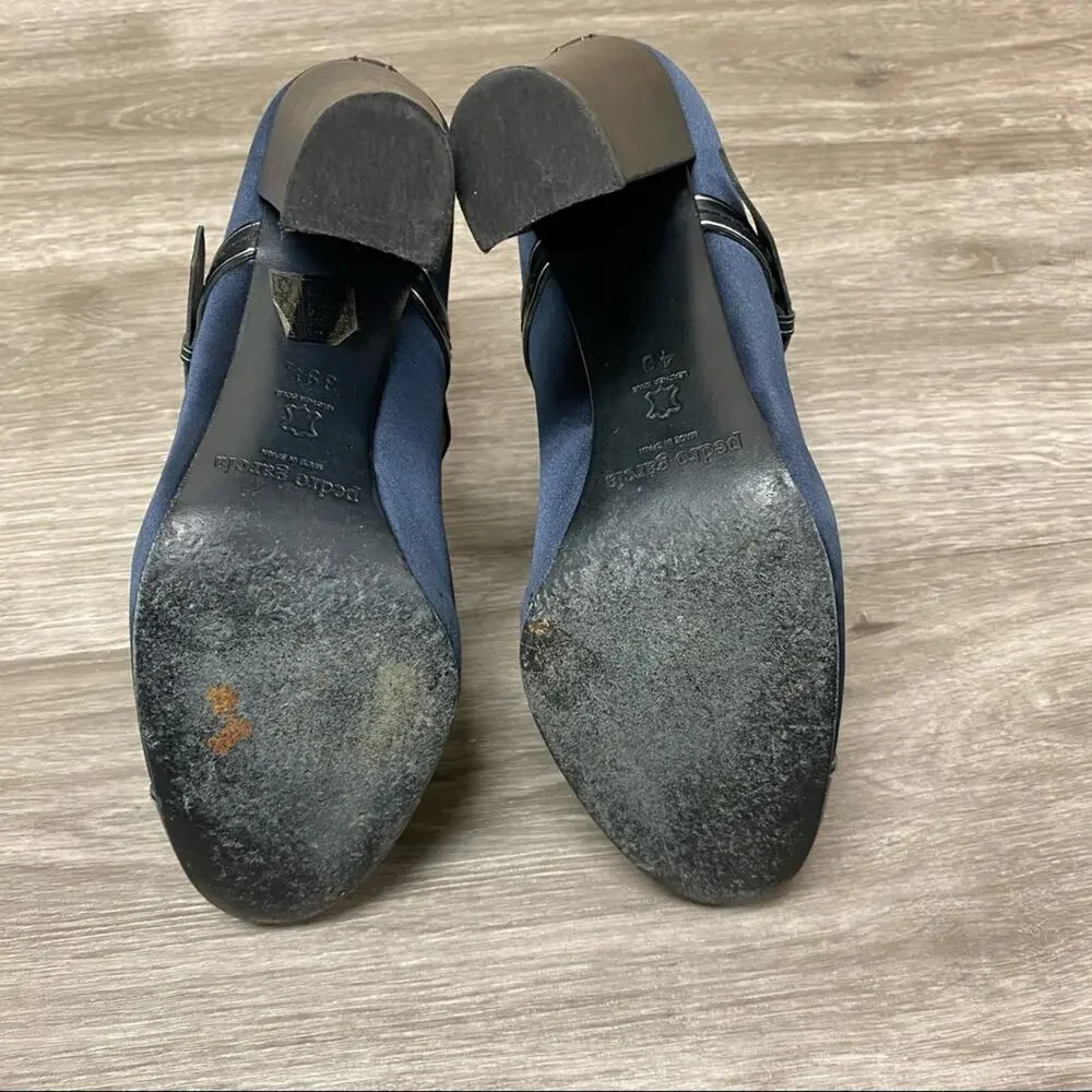 Pedro Garcia Satin Leather Heels Blue 39.5 and 40